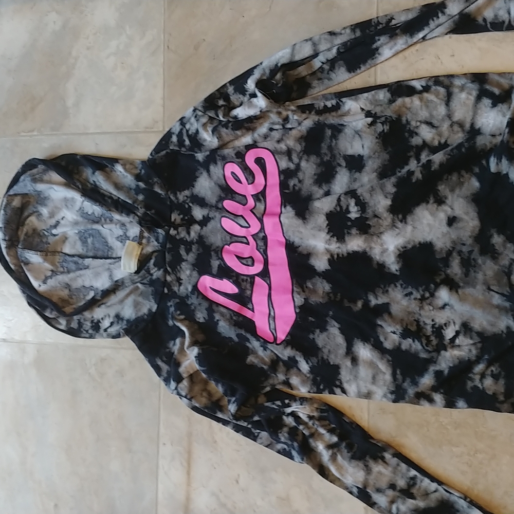Pajama hoodie, black/grey, small